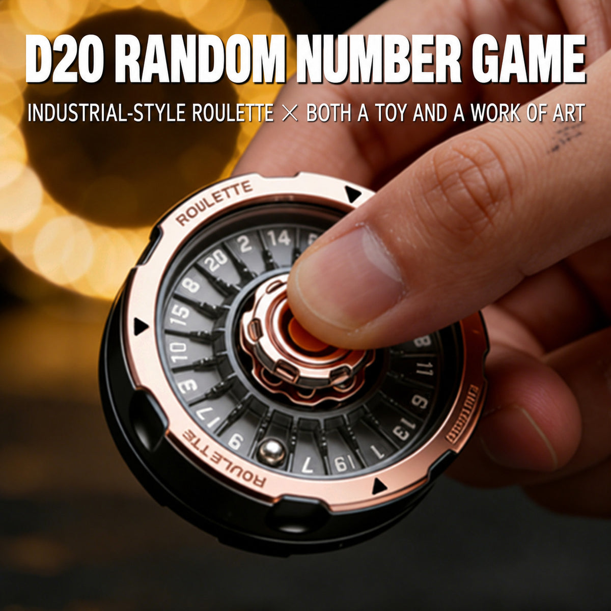 Metal D20 Desktop Decision Wheel EDC Fidget Spinner, product image 4